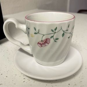 White floral antique vintage teacup set